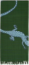 Loewe Green Paula's Ibiza Lizard Scarf