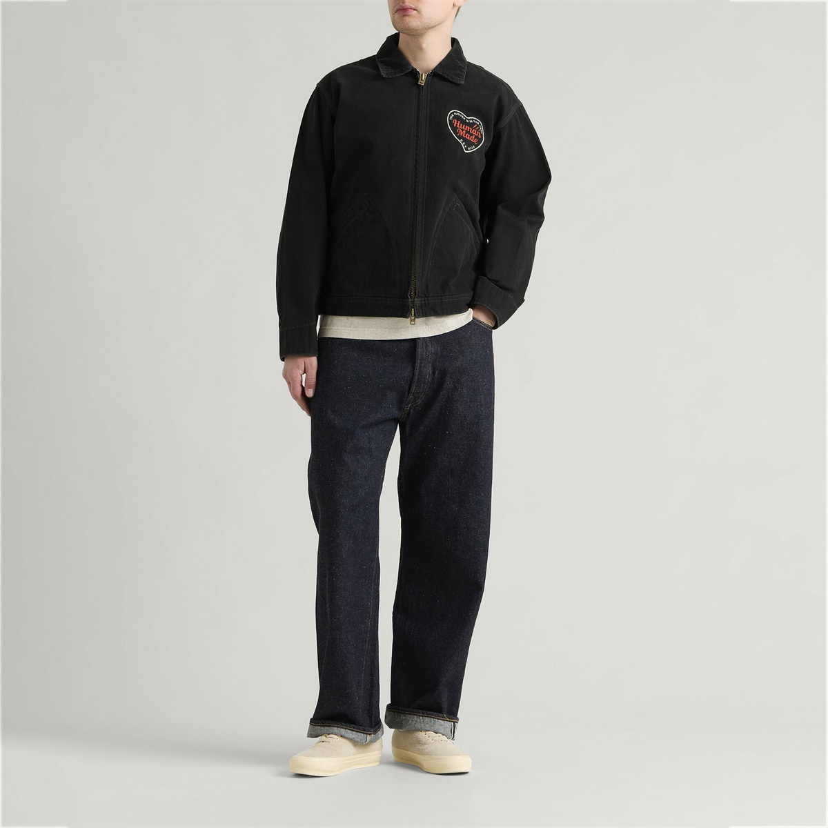 Human Made Men's Zip Work Jacket in Black