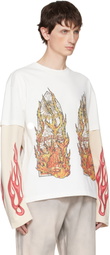 Who Decides War Off-White Flame Glass Double T-shirt