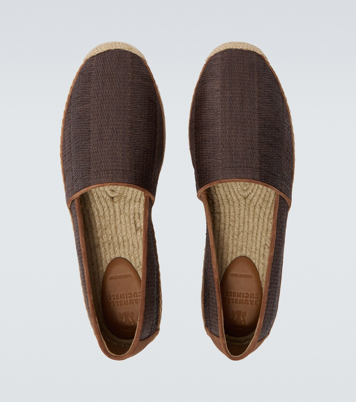 Brunello Cucinelli Leather-trimmed espadrilles