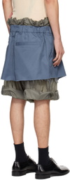 Maison Margiela Blue Layered Shorts