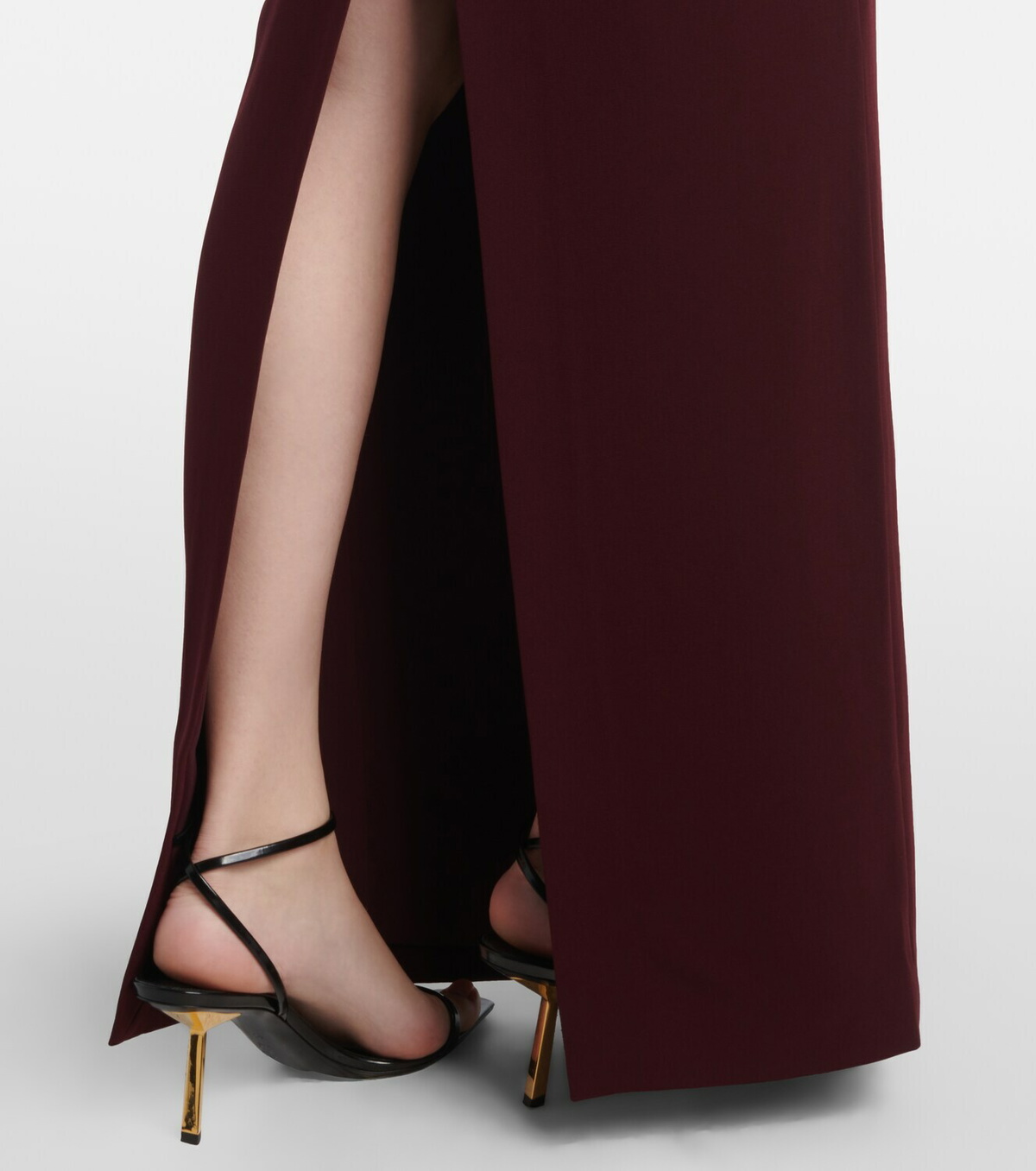 Roland Mouret Draped embellished cady corset dress