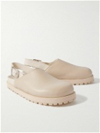 VINNY's - Shearling-Lined Leather Sandals - Neutrals