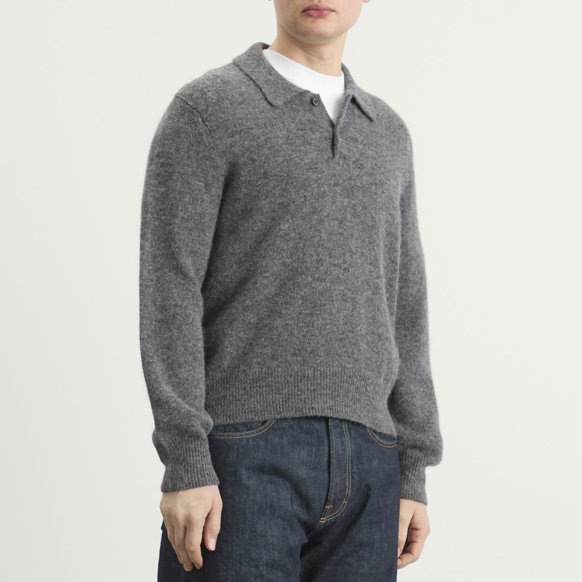Corridor Men's Mohair Polo in Charcoal