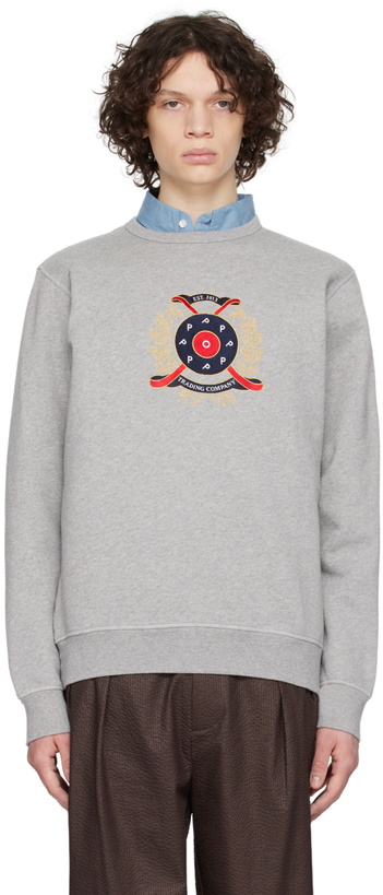 Photo: Pop Trading Company Gray Royal Sweatshirt