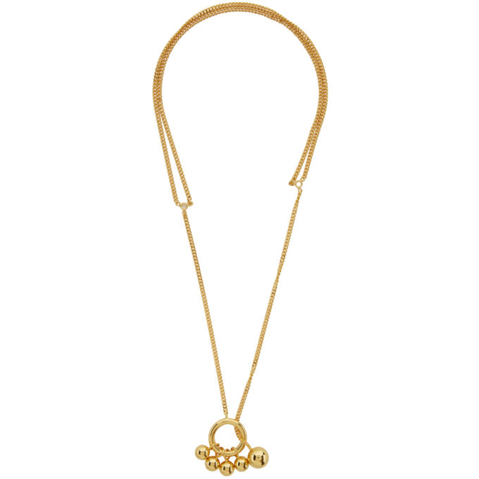 JIL SANDER ゴールド スフィアネックレス Jil Sander Gold Double Sided Sphere Necklace Jil Sander