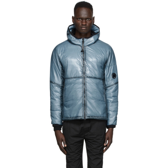 Photo: C.P. Company Blue Nylon Translucent Hooded Jacket