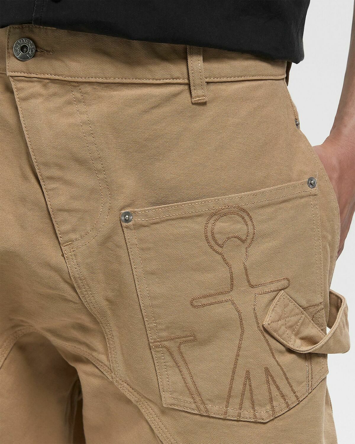 JW Anderson TWISTED WORKWEAR SHORTS Beige Mens Casual Short