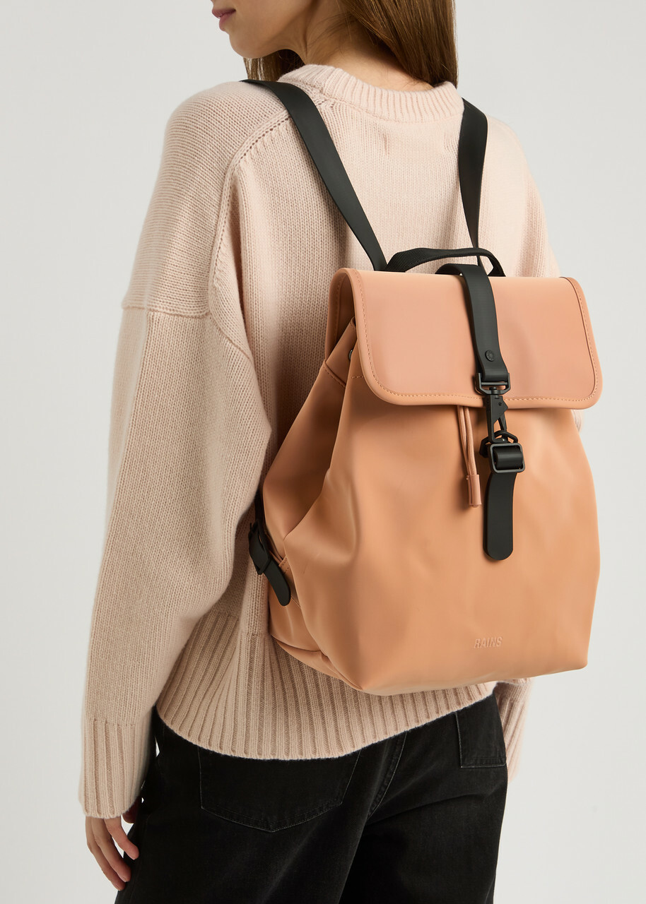 Rains Bucket Rubberised Backpack - Peach - One Size