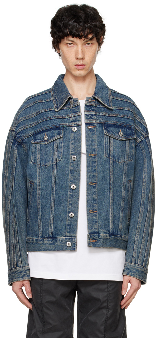 FenG CHen WANG】Multi Pocket Coat Feng Chen Wang Blue Multi Seam