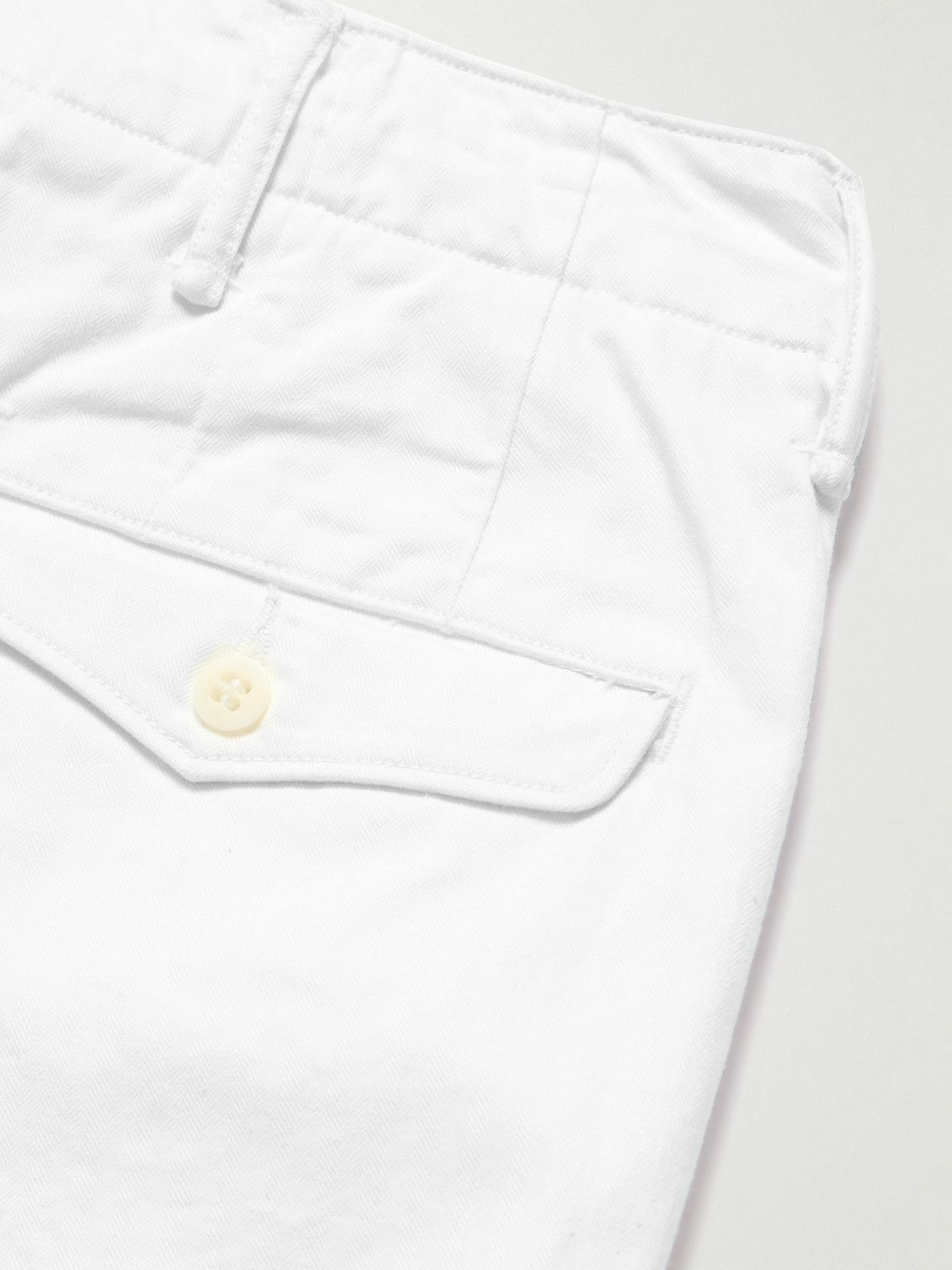 RRL - Officer's Straight-Leg Herringbone Cotton Trousers - White