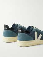Veja - V-10 Rubber-Trimmed Ripstop, Suede and Leather Sneakers - Blue