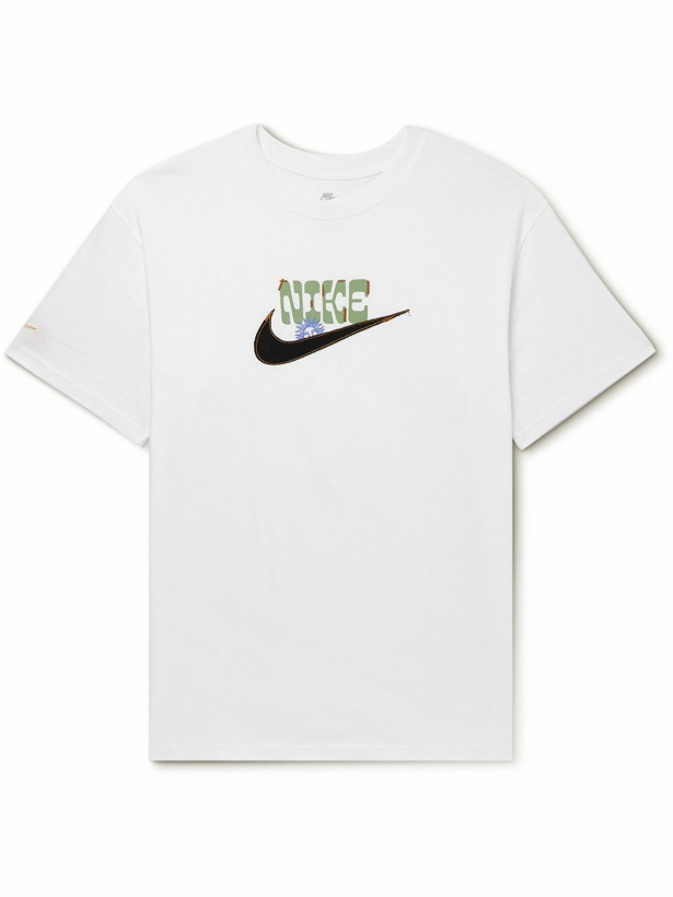 Photo: Nike - NSW Logo-Embroidered Cotton-Jersey T-Shirt - White