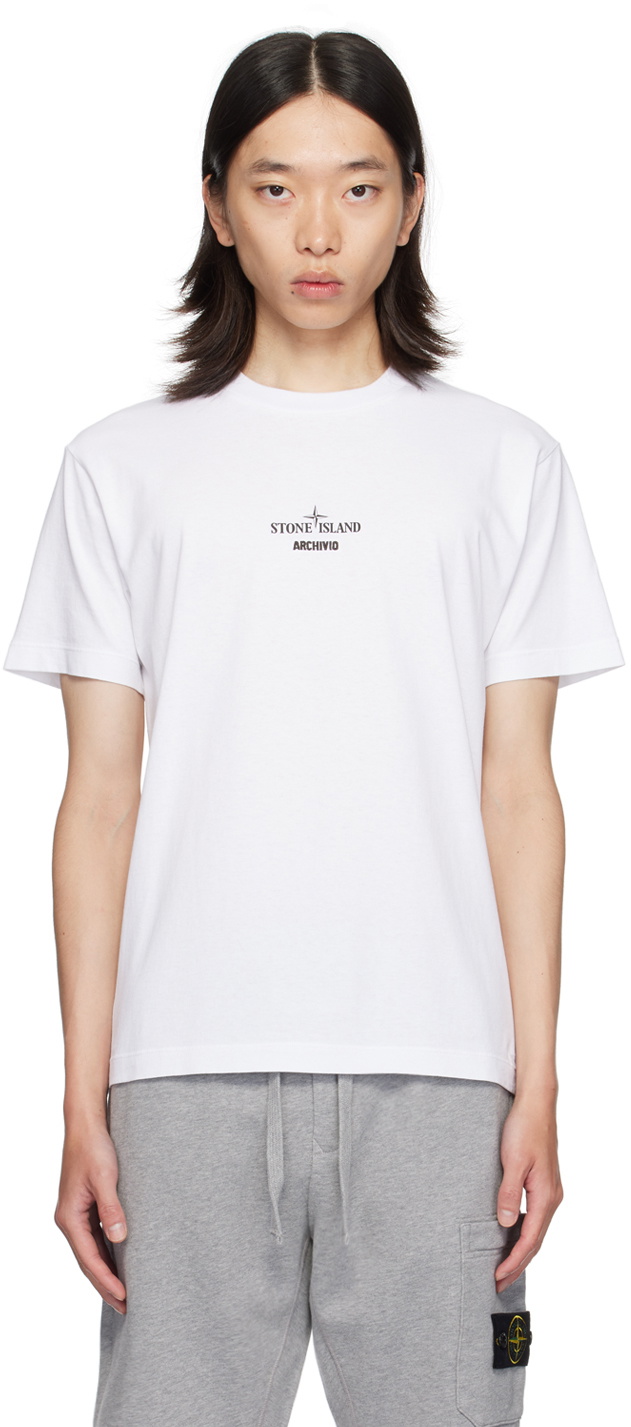 Stone Island White 'Archivio' T-Shirt Stone Island