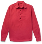 Barena - Herringbone Cotton Half-Placket Shirt - Red