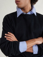 mfpen - Companion Cropped Cotton and Linen-Blend Sweater - Black