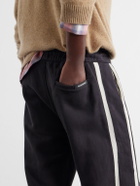 NAHMIAS - Repaired Wide-Leg Cotton-Jersey Drawstring Sweatpants - Black