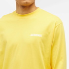 Jacquemus Men's Classic Logo Long Sleeve T-Shirt in Yellow