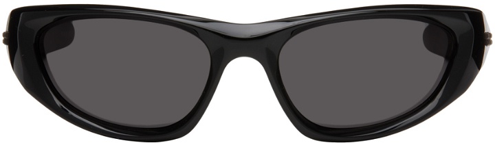 Photo: Bottega Veneta Black Wraparound Sunglasses