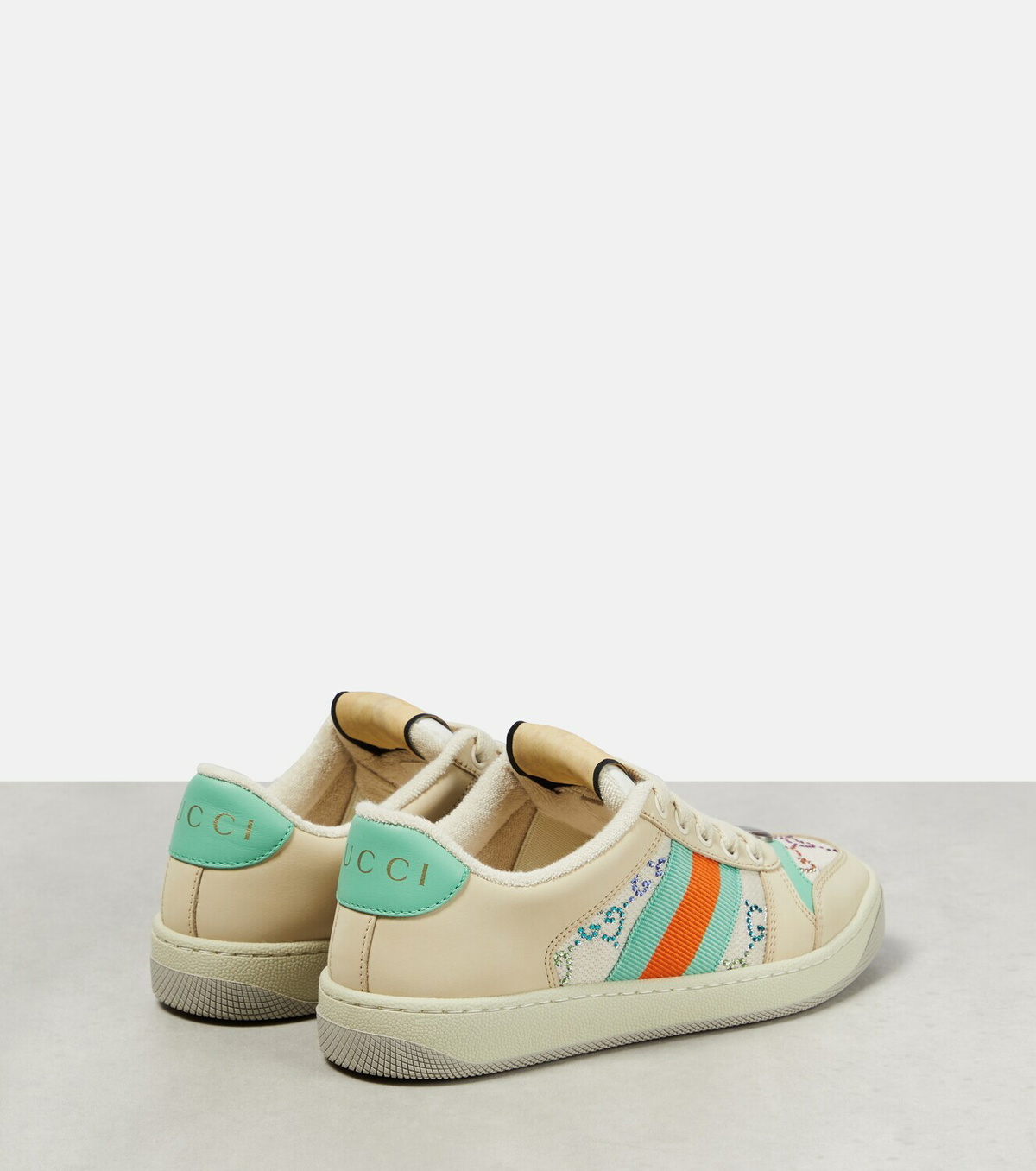 スニーカー Gucci Multicolor Leather And Fabric Screener Sneakers Screener leather sneakers in multicoloured - Gucci | Mytheresa