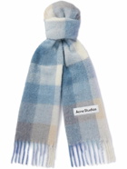 Acne Studios - Vally Fringed Checked Knitted Scarf