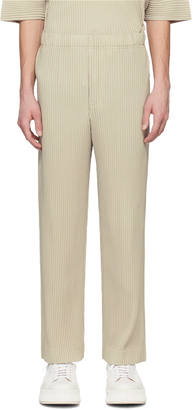 Photo: HOMME PLISSÉ ISSEY MIYAKE Beige Monthly Color March Trousers