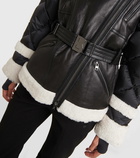 Bogner Luna leather and shearling down jacket