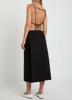 Calvin Klein Artemis Open-back Cotton Midi Dress Black