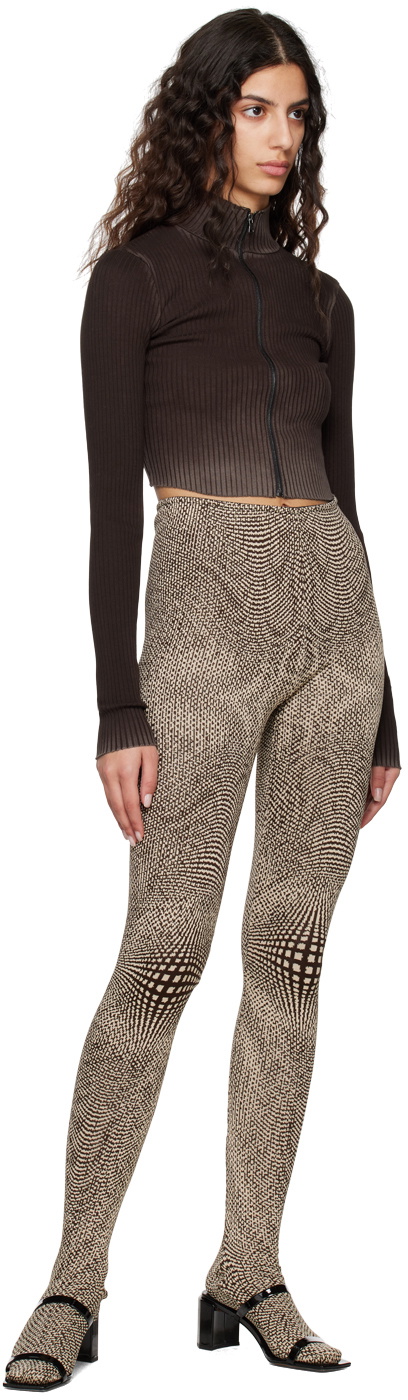 Anne Isabella Brown & Beige Jacquard Socks