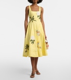 Agua by Agua Bendita Frontera patch-appliqué linen midi dress