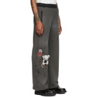 We11done Gray Washed Doodle Teddy Sweatpants