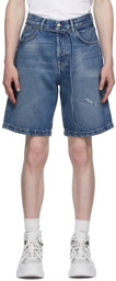 Acne Studios Blue Denim Belted Shorts