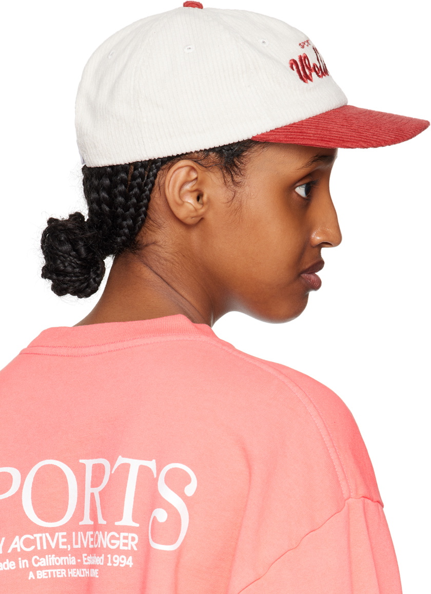 SPORTY & RICH キャップ WELLNESS CLUB 1994 Sporty & Rich White & Red 'Wellness Club' Cap Sporty & Rich