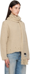 MM6 Maison Margiela Beige Scarf Knit Sweater