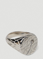 Octi - Cracked Ice Signet Ring in Silver