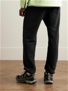 Pasadena Leisure Club - Athletic Dept. Tapered Logo-Print Garment-Dyed Cotton-Jersey Sweatpants - Black