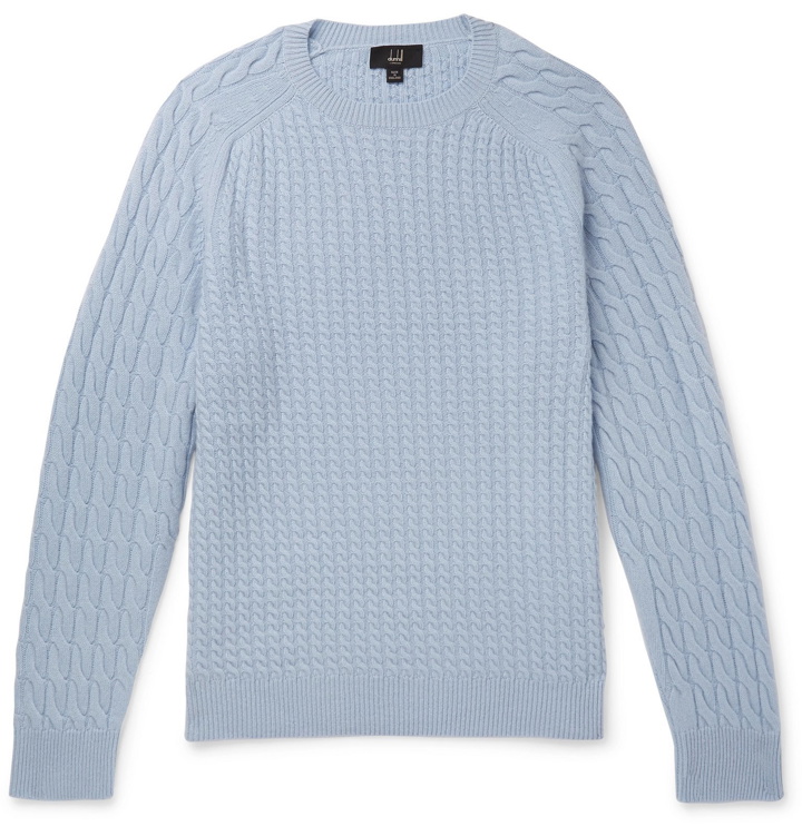 Photo: Dunhill - Cable-Knit Cashmere Sweater - Blue