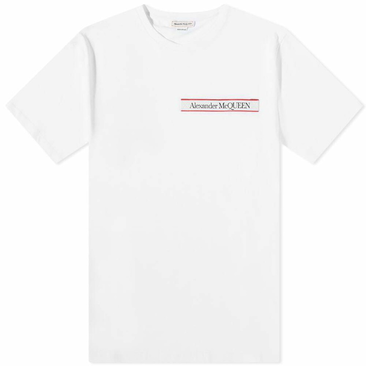 Photo: Alexander McQueen Men's Taped Logo T-Shirt in White/Mix