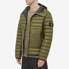 Stone Island Men's Hooded Lightweight Down Jacket in Olive