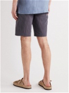 Paul Smith - Straight-Leg Cotton and Linen-Blend Shorts - Blue