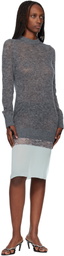 Coperni Gray & Green Multi-Layer Pullover Midi Dress