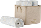 Versace Blue & Beige Barocco Floor Basket Towel Set, 5 pcs