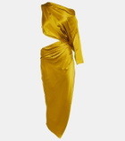 The Sei Cutout one-shoulder silk satin midi dress