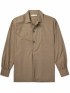 UMIT BENAN B - Cotton-Poplin Half-Placket Shirt - Brown
