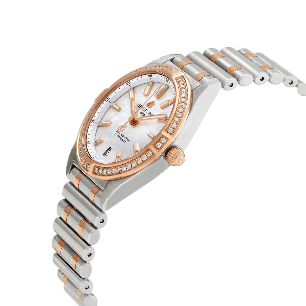 Breitling Chronomat Quartz Chronometer Diamond Mother of Pearl Dial Two-tone Ladies Watch U77310591A2U1