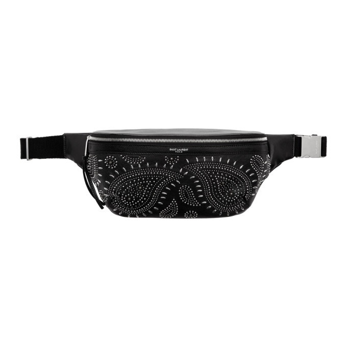 Photo: Saint Laurent Black Vintage Studded Belt Bag