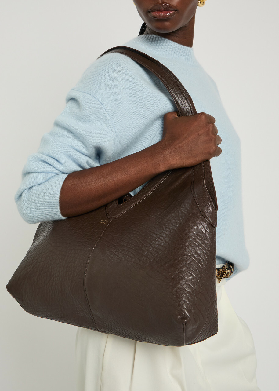 Mansur Gavriel Soft Crinkled Leather Tote bag - Dark Brown - One Size