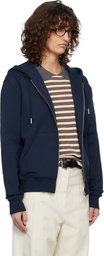 AMI Paris Navy Ami de Coeur Zipped Hoodie