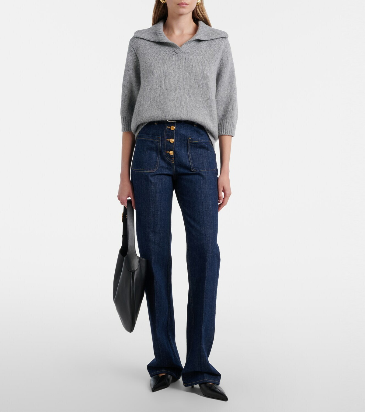 Lisa Yang Lailai cashmere and silk polo sweater