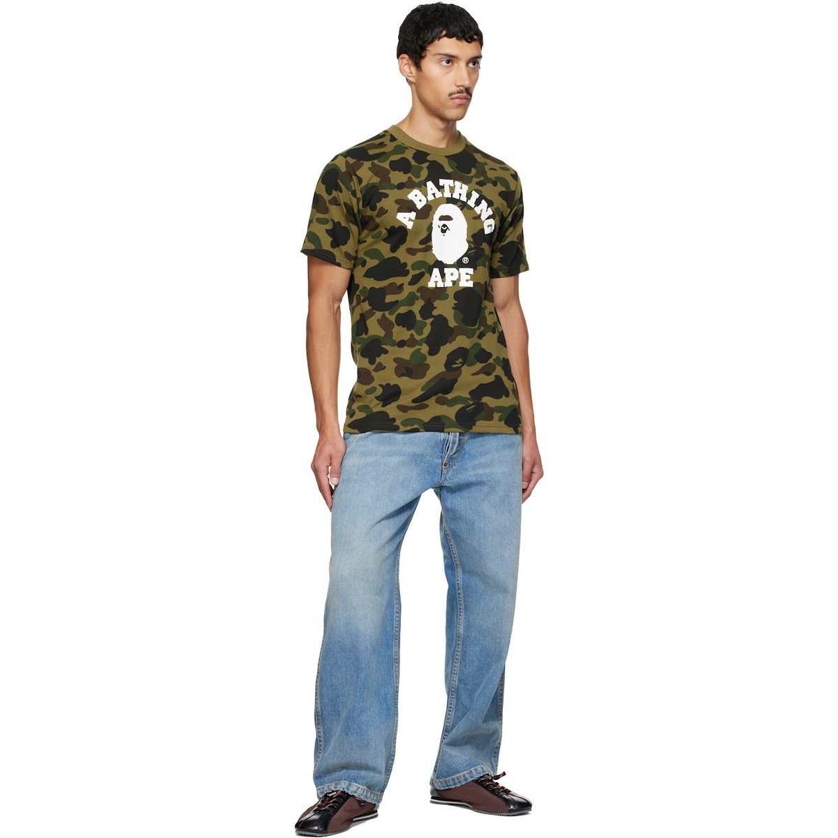 BAPE Khaki 1st Camo College T-shirt
